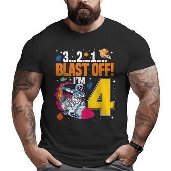 3 2 1 Blast Off Im 4 Space Birthday Astronaut Bday Rocket Space Funny Gifts Big and Tall Men Graphic T-shirt | Mazezy