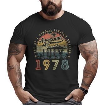 45 Year Old Awesome Since July 1978 45Th Birthday Big and Tall Men Graphic T-shirt | Mazezy