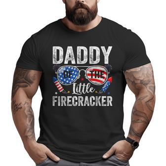 4Th Of July Birthday Dad Daddy Of The Little Firecracker Funny Gifts For Dad Big and Tall Men Graphic T-shirt | Mazezy