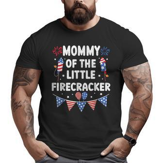 4Th Of July Birthday Mom Mommy Of The Little Firecracker Gifts For Mom Funny Gifts Big and Tall Men Graphic T-shirt | Mazezy