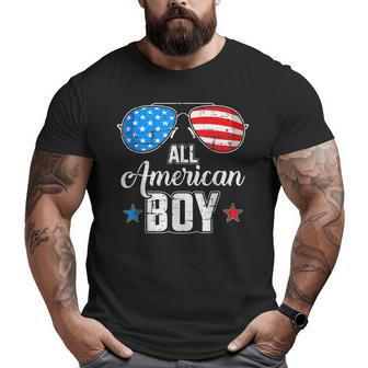 All American Boy 4Th Of July Usa Sunglasses Family Matching Usa Funny Gifts Big and Tall Men Graphic T-shirt | Mazezy