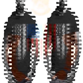 American Flag Ragged Usa Flag Red White Blue Usa Funny Gifts Big and Tall Men Graphic T-shirt | Mazezy