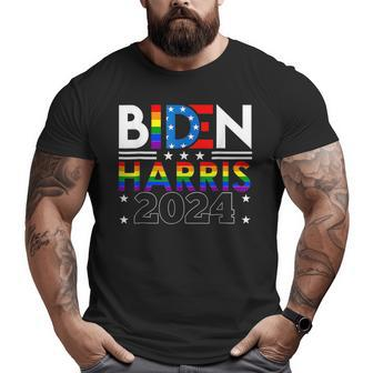 Biden Harris 2024 Rainbow Flag Gay Pride Lgbt Democrat Pride Month Funny Designs Funny Gifts Big and Tall Men Graphic T-shirt | Mazezy