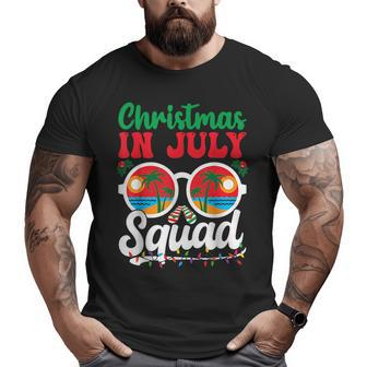 Christmas In July Squad Family Beach Vacation Summer Vacation Funny Gifts Big and Tall Men Graphic T-shirt | Mazezy