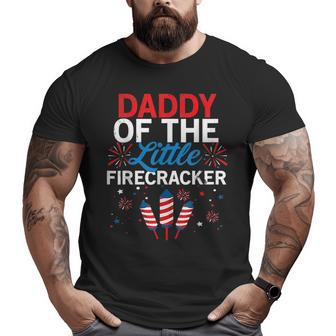 Daddy Of The Little Firecracker 4Th Of July For Dad Funny Gifts For Dad Big and Tall Men Graphic T-shirt | Mazezy