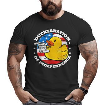 Ducklaration Of Independence Duck 4Th Of July Patriotic Patriotic Funny Gifts Big and Tall Men Graphic T-shirt | Mazezy