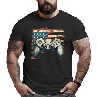 Gamer Lover 4Th Of July Video Game Usa Flag Boy Girl Kids Usa Funny Gifts Big and Tall Men Graphic T-shirt | Mazezy UK