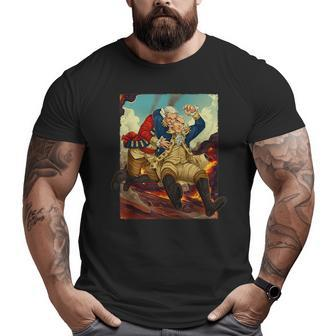 George Washington 4Th Of July Wrestling Redcoat Wrestling Funny Gifts Big and Tall Men Graphic T-shirt | Mazezy