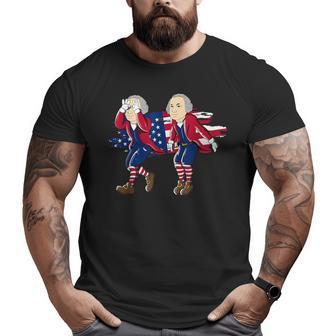 George Washington Griddy American Flag 4Th Of July Big and Tall Men Graphic T-shirt | Mazezy