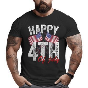 Happy 4Th Of July American Flag Usa Patriotic Patriotic Funny Gifts Big and Tall Men Graphic T-shirt | Mazezy