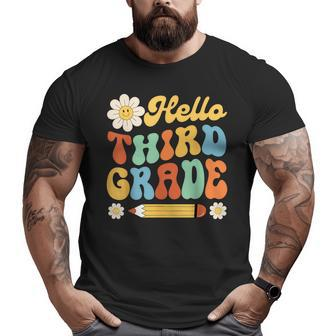 Hello Third 3Rd Grade Back To School Teachers Kids Girls 3Rd Grade Funny Gifts Big and Tall Men Graphic T-shirt | Mazezy