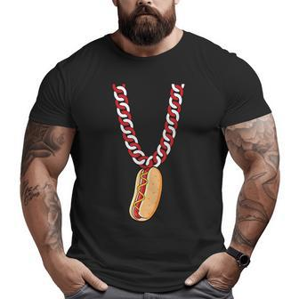 Hot Dog 4Th Of July Funny Necklace Patriotic Food Lover Patriotic Funny Gifts Big and Tall Men Graphic T-shirt | Mazezy
