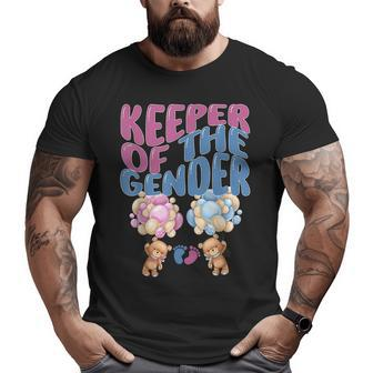 Keeper Of The Gender Reveal T Cute Baby Bear Balloons Baby Bear Funny Gifts Big and Tall Men Graphic T-shirt | Mazezy