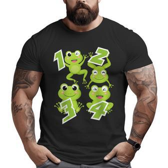 Kids Preschool Tree Frogs Learning To Count 1234 Froggies Big and Tall Men Graphic T-shirt | Mazezy