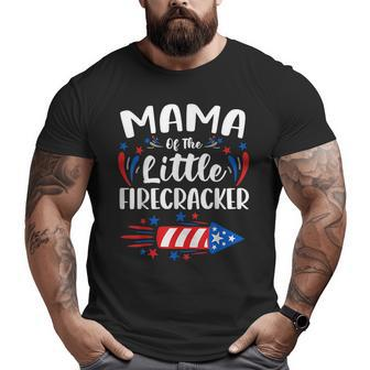Mama Of The Little Firecracker 4Th Of July Birthday Gifts For Mama Funny Gifts Big and Tall Men Graphic T-shirt | Mazezy