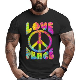 Peace Sign Love 60S 70S Tie Dye Love Peace Hippie Costume 70S Vintage Designs Funny Gifts Big and Tall Men Graphic T-shirt | Mazezy