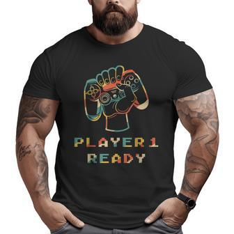 Player 1 Ready In Combo With Player 2 3 And 4 New Parents Big and Tall Men Graphic T-shirt | Mazezy