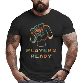 Player 2 Ready In Combo With Player 1 3 And 4 New Parents Big and Tall Men Graphic T-shirt | Mazezy
