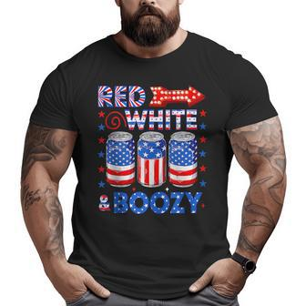 Red White & Boozy Summer Funny Drinking 4Th Of July Usa Flag Drinking Funny Designs Funny Gifts Big and Tall Men Graphic T-shirt | Mazezy