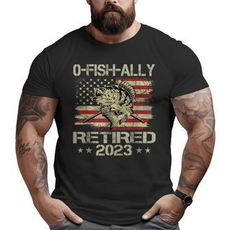 Retirement 2023 Fisherman O-Fish-Ally Retired 2023 Retirement Funny Gifts Big and Tall Men Graphic T-shirt | Mazezy