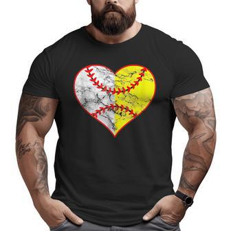 Softball Baseball Heart Mom Dad Women Mothers Day 2023 Gifts For Mom Funny Gifts Big and Tall Men Graphic T-shirt | Mazezy