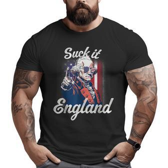 Suck It England Funny George Washington Usa Flag 4Th Of July IT Funny Gifts Big and Tall Men Graphic T-shirt | Mazezy