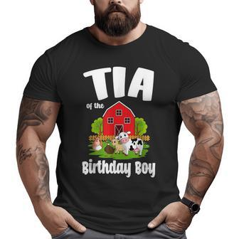 Tia Of The Birthday Boy Farm Animal Bday Party Celebration Farm Funny Gifts Big and Tall Men Graphic T-shirt | Mazezy