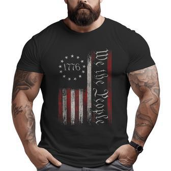 Vintage 1776 We The People Patriotic American Constitution Patriotic Funny Gifts Big and Tall Men Graphic T-shirt | Mazezy
