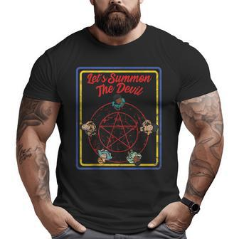 Vintage Horror Lets Summon The Devil Big and Tall Men Graphic T-shirt | Mazezy