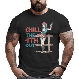Western Cowgirl Happy 4Th Of July Chill The Fourth Out Big and Tall Men Graphic T-shirt | Mazezy