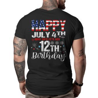 4Th Of July Boys 12 Years Old Its My 12Th Birthday Big and Tall Men Back Print T-shirt | Mazezy