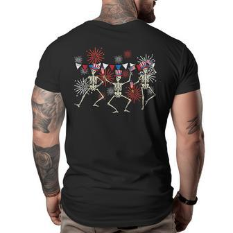 4Th Of July Dancing Skeletons Funny Patriotic Men Women Kids Patriotic Funny Gifts Big and Tall Men Back Print T-shirt | Mazezy