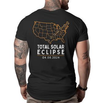 America Totality Total Solar Eclipse April 8 2024 Usa Map Usa Funny Gifts Big and Tall Men Back Print T-shirt | Mazezy