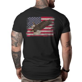 American Bald Eagle 4Th Of July Us Flag Patriotic Boys Men Patriotic Funny Gifts Big and Tall Men Back Print T-shirt | Mazezy