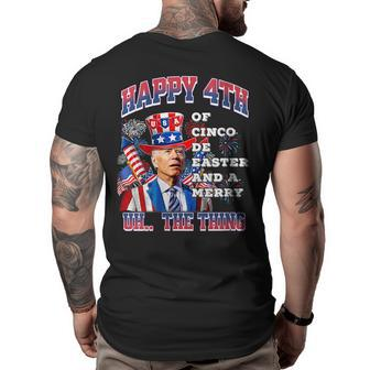 Biden Merry 4Th The Thing Confused Joe Biden 4Th Of July Big and Tall Men Back Print T-shirt | Mazezy