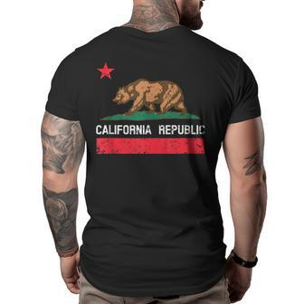 California Bear Vintage Republic Love California Ca Cali California Gifts And Merchandise Funny Gifts Big and Tall Men Back Print T-shirt | Mazezy
