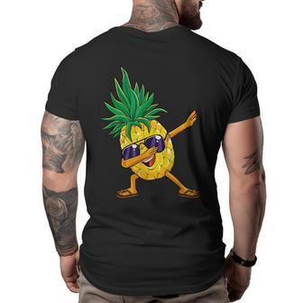 Dabbing Pineapple Hawaii Dab Dance Hawaiian Kids Big and Tall Men Back Print T-shirt | Mazezy