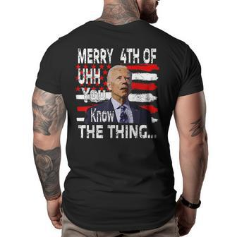 Funny Biden Happy Fourth Of JulyBiden 4Th Of July Memes Big and Tall Men Back Print T-shirt | Mazezy