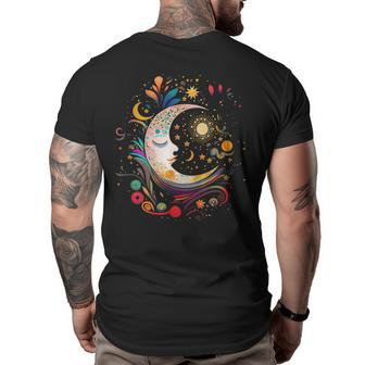 Galaxy Night Sky Moon Lunar Stars Sun Love Sun Funny Gifts Big and Tall Men Back Print T-shirt | Mazezy