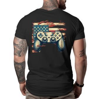 Gamer Lover 4Th Of July Video Game Usa Flag Boy Girl Kids Usa Funny Gifts Big and Tall Men Back Print T-shirt | Mazezy AU