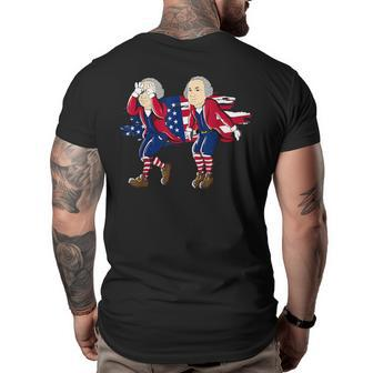 George Washington Griddy American Flag 4Th Of July Big and Tall Men Back Print T-shirt | Mazezy