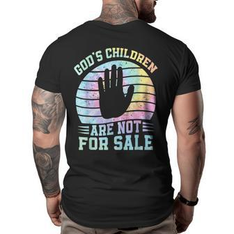 Gods Children Are Not For Sale Retro Tie Dye Retro Gifts Big and Tall Men Back Print T-shirt | Mazezy