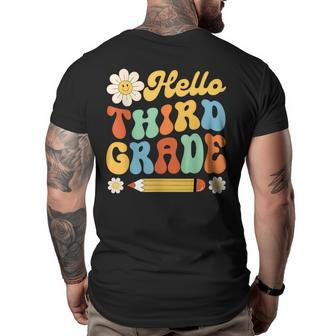 Hello Third 3Rd Grade Back To School Teachers Kids Girls 3Rd Grade Funny Gifts Big and Tall Men Back Print T-shirt | Mazezy
