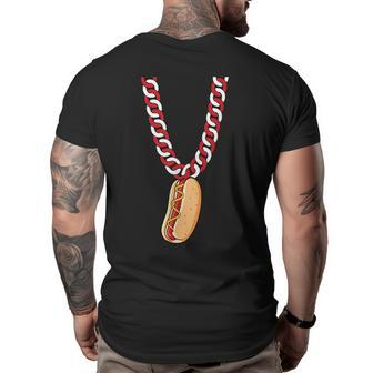 Hot Dog 4Th Of July Funny Necklace Patriotic Food Lover Patriotic Funny Gifts Big and Tall Men Back Print T-shirt | Mazezy