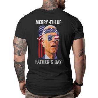 Joe Biden Confused Merry Happy 4Th Fourth Of July Funny Big and Tall Men Back Print T-shirt | Mazezy