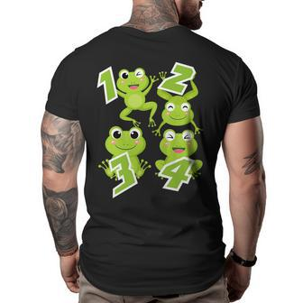 Kids Preschool Tree Frogs Learning To Count 1234 Froggies Big and Tall Men Back Print T-shirt | Mazezy