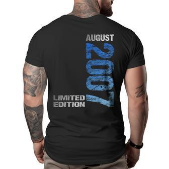 Limited Edition August 2007 16Th Birthday 2007 August Funny Gifts Big and Tall Men Back Print T-shirt | Mazezy