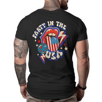 Retro Party In The Usa Funny 4Th Of July Patriotic Women Men Patriotic Funny Gifts Big and Tall Men Back Print T-shirt | Mazezy