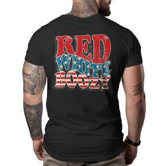 Retro Usa 4Th Of July America Flag Red White Boozy Usa Funny Gifts Big and Tall Men Back Print T-shirt | Mazezy