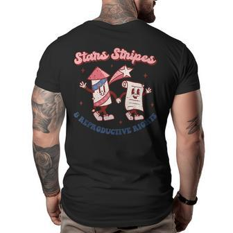 Stars Stripes & Reproductive Rights 4Th Of July Retro Women Big and Tall Men Back Print T-shirt | Mazezy